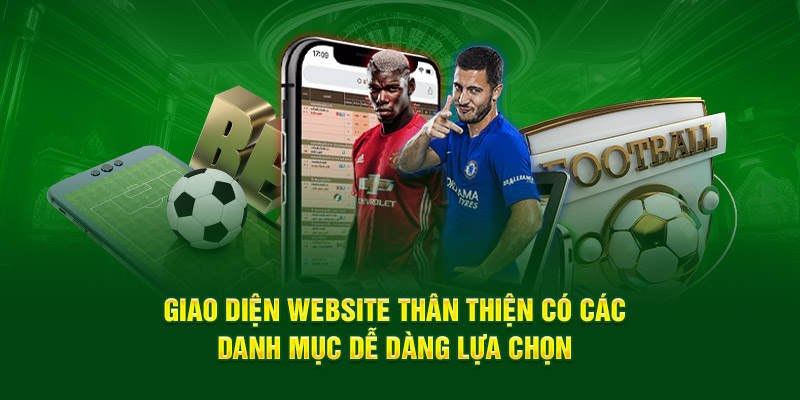 Giao diện website thân thiện có các danh mục dễ dàng lựa chọn 